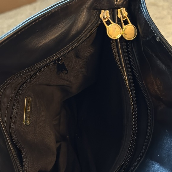 Gianni Bernini black leather shoulder bag purse - Picture 7 of 7